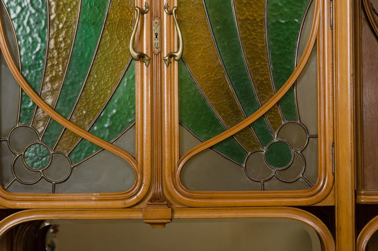 Picture of Spanish Art Nouveau Vitrine from Oak Dining Room Suite