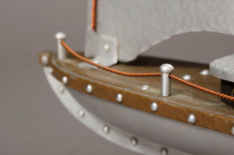 Picture of Hammered Copper and Aluminum Sailboat Model