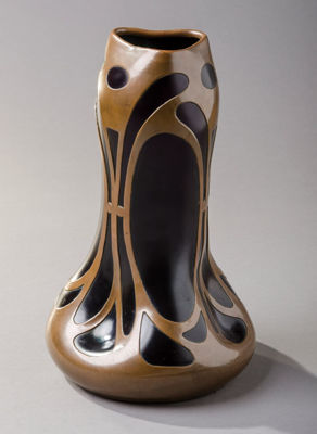 Picture of Glass Vase with Copper Overlay