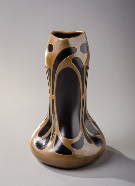 Picture of Glass Vase with Copper Overlay
