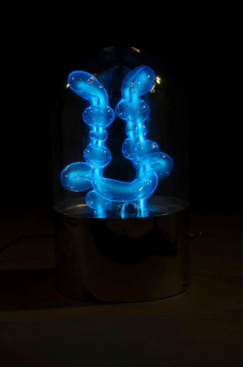 Picture of Blue Neon Glass Sculpture