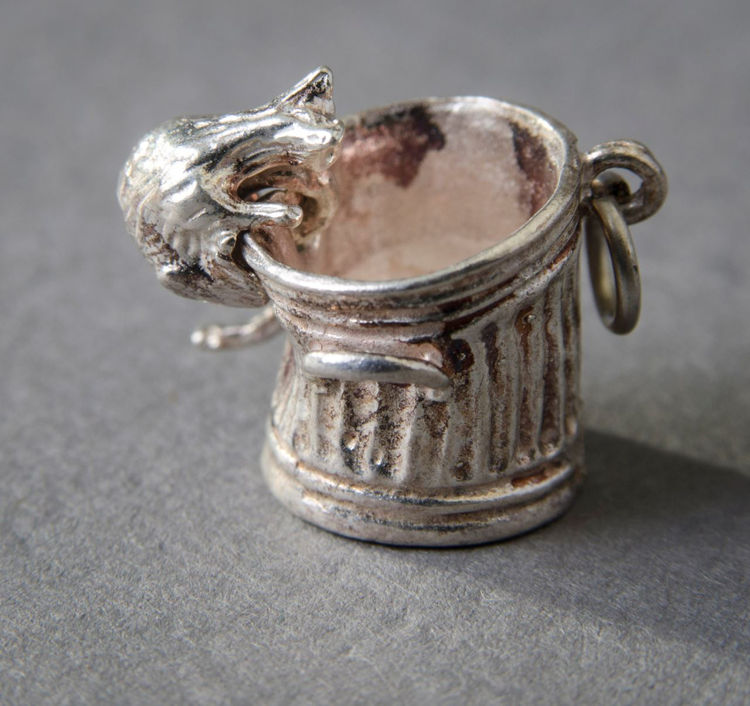 Picture of Trash Can Cat Charm