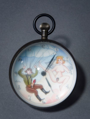 Picture of Man with Parachute and Angel Ball Clock