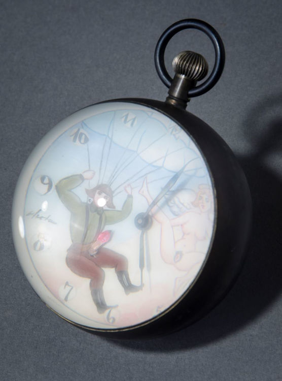 Picture of Man with Parachute and Angel Ball Clock