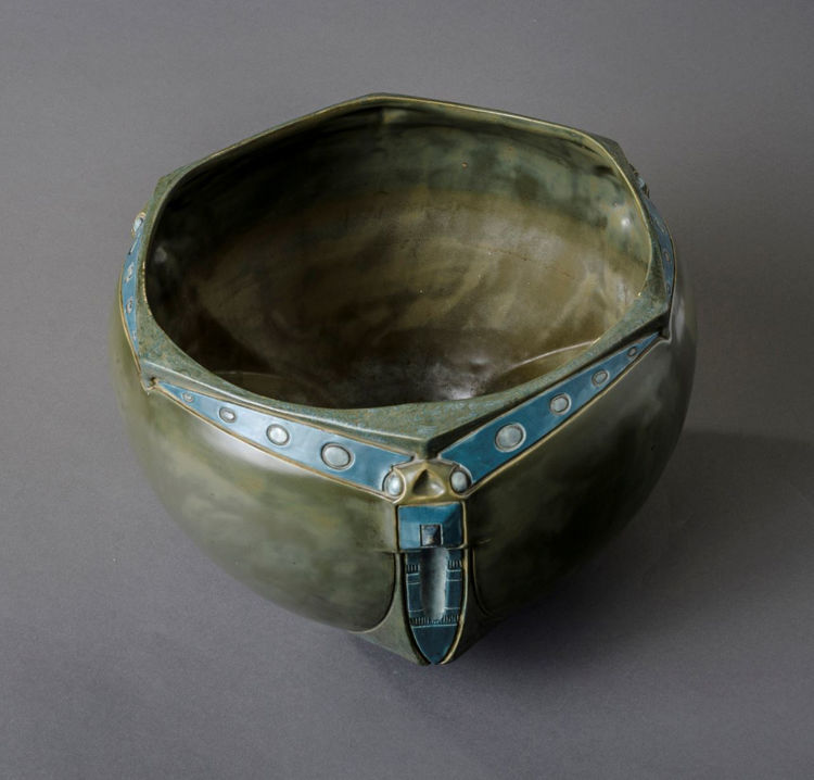 Picture of Large Green Bowl with Green Relief